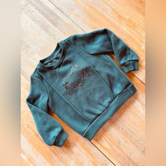 Fall Embroidered Squirrel Crewneck Sweatshirt 2/3 Toddler - Picture 3 of 4